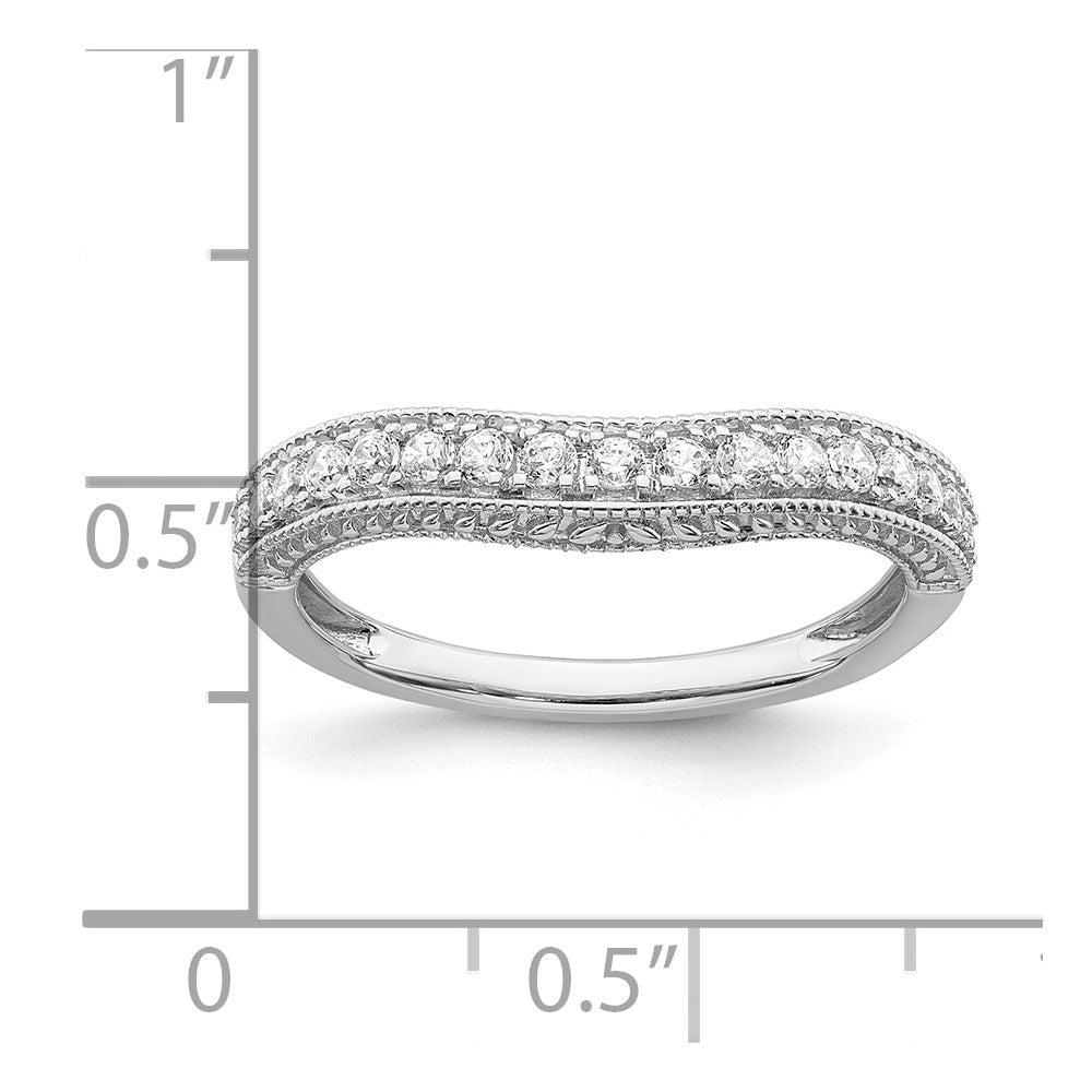 14K Weißgold 1/4 Karat Diamant Contoured Komplett Ehering