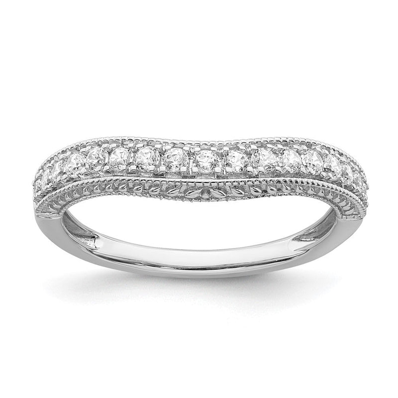 14K Weißgold 1/4 Karat Diamant Contoured Komplett Ehering