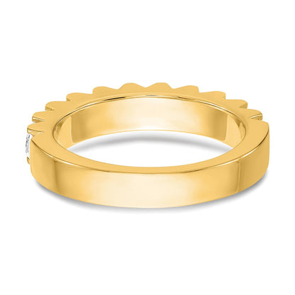 14K Gelbgold Ring mit 1 ct. Labor gezüchteten Diamanten VS/SI+ G+