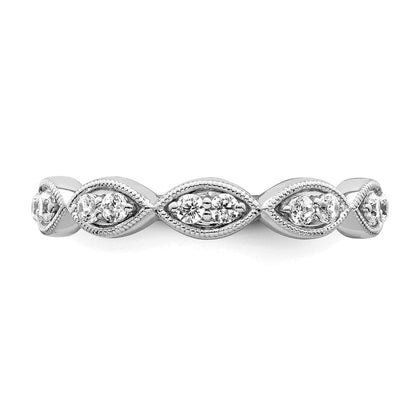 14K Weißgold Ring mit 0,25 ct. im Labor gezüchteten Diamanten VS/SI+ G+