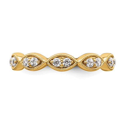 14K Gelbgold Ring mit 0,25 ct. Labor gezüchteten Diamanten VS/SI+ G+