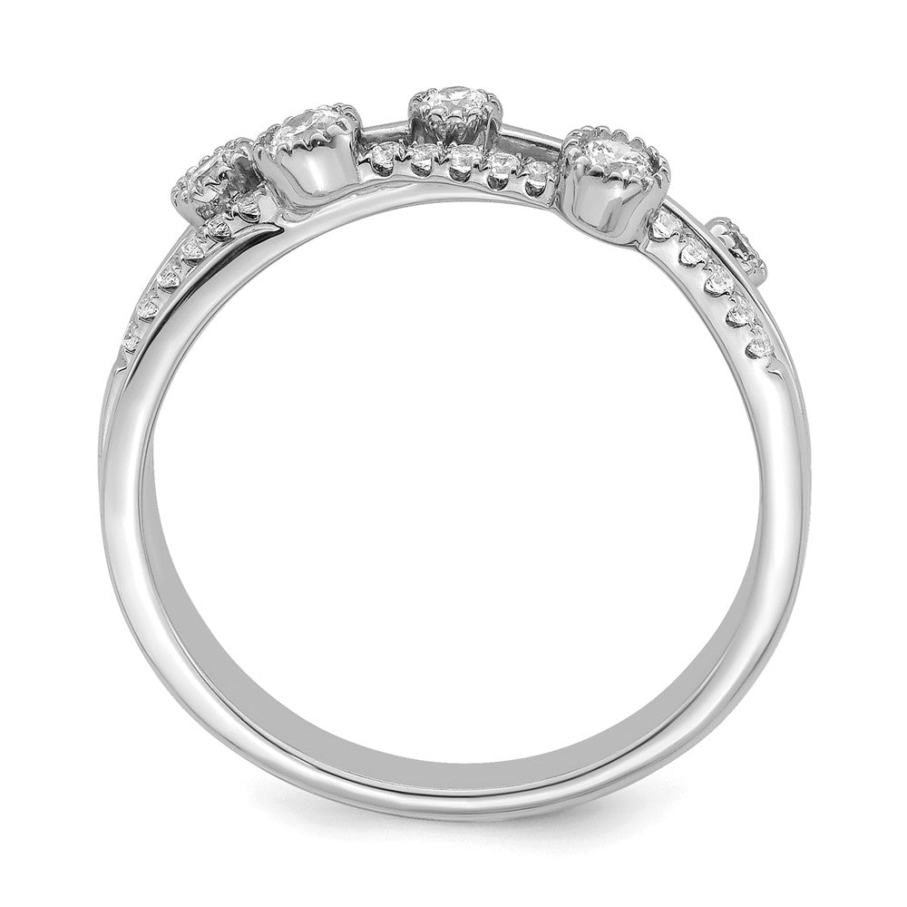 14K Weißgold Criss-Cross-Ring mit 0,25 ct. laborgezüchtetem Diamant VS/SI+ G+, komplett
