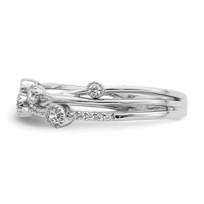 14K Weißgold Criss-Cross-Ring mit 0,25 ct. laborgezüchtetem Diamant VS/SI+ G+, komplett
