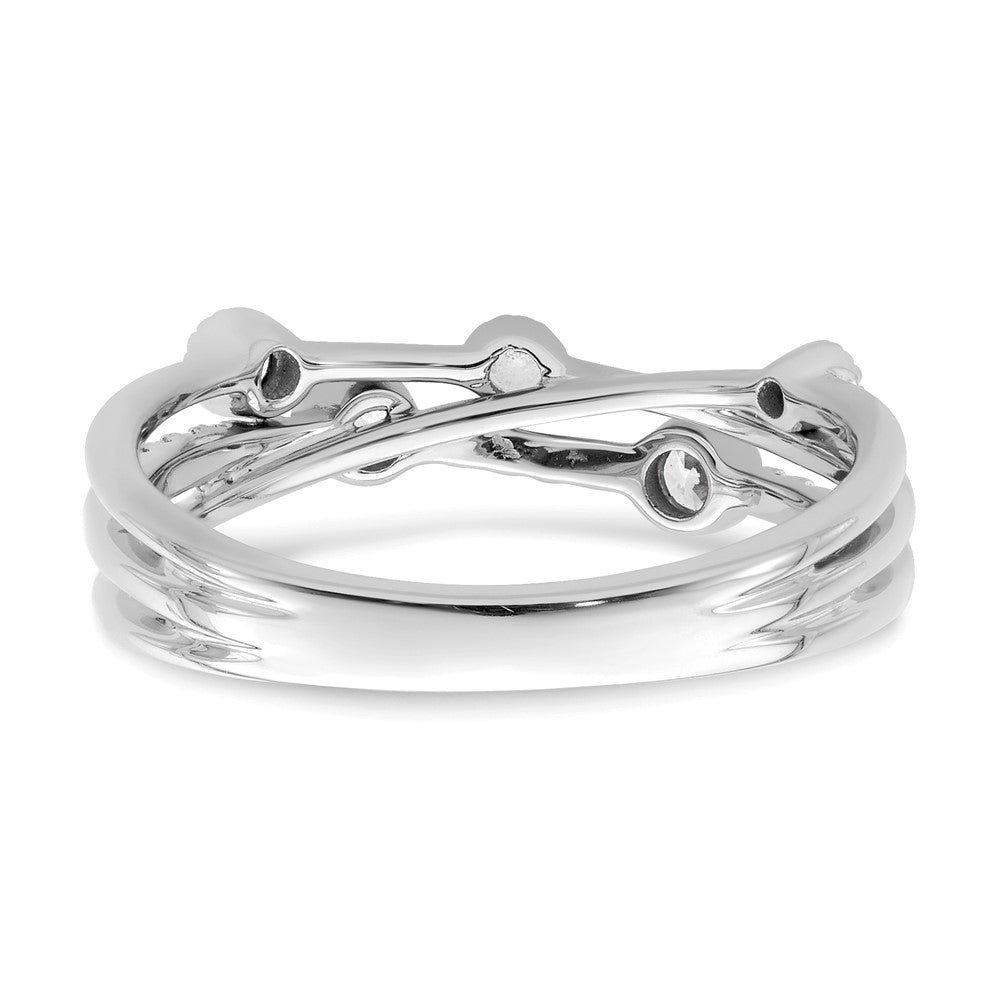 14K Weißgold Criss-Cross-Ring mit 0,25 ct. laborgezüchtetem Diamant VS/SI+ G+, komplett