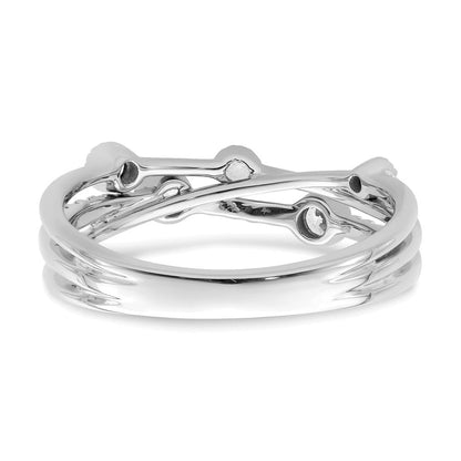 14K Weißgold Criss-Cross-Ring mit 0,25 ct. laborgezüchtetem Diamant VS/SI+ G+, komplett