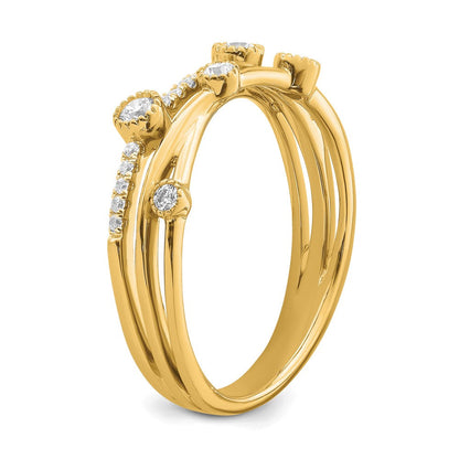 14K Gelbgold Ring mit Labordiamanten VS/SI FGH im Criss-Cross-Design