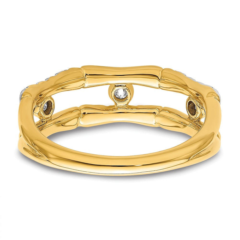 14K Gelbgold Laborgezüchteter Diamant VS/SI FGH Zargenfassung Cluster Split-Ring