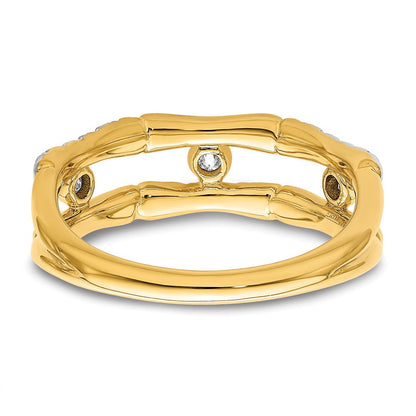 14K Gelbgold Laborgezüchteter Diamant VS/SI FGH Zargenfassung Cluster Split-Ring