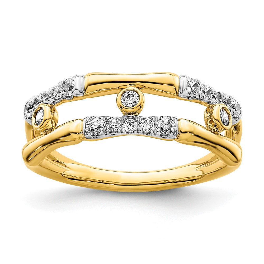 14K Gelbgold Laborgezüchteter Diamant VS/SI FGH Zargenfassung Cluster Split-Ring