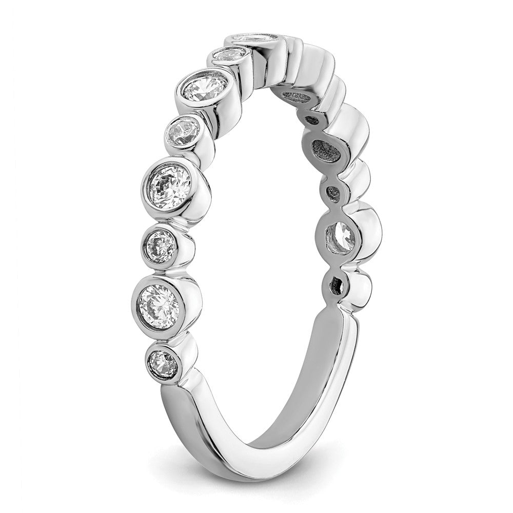 14K Weißgold Ring mit im Labor gezüchteten Diamanten, VS/SI+ G+