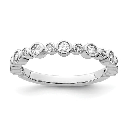 14K Weißgold Ring mit im Labor gezüchteten Diamanten, VS/SI+ G+