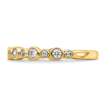 14K Gelbgold Ring mit im Labor gezüchteten Diamanten VS/SI FGH