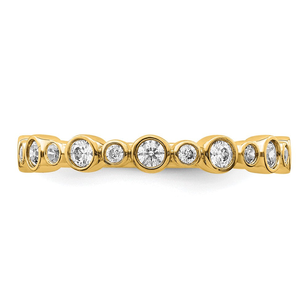 14K Gelbgold Ring mit im Labor gezüchteten Diamanten VS/SI FGH