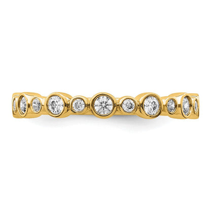 14K Gelbgold Ring mit im Labor gezüchteten Diamanten VS/SI FGH