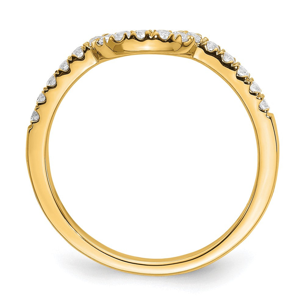 14K Gelbgold Ehering mit im Labor gezüchteten Diamanten VS/SI FGH, passend