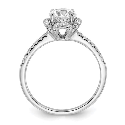 14K Weißgold Verlobungsring mit Laborgezüchteten Diamanten, VS/SI+ G+, Rund, Semi-Mount