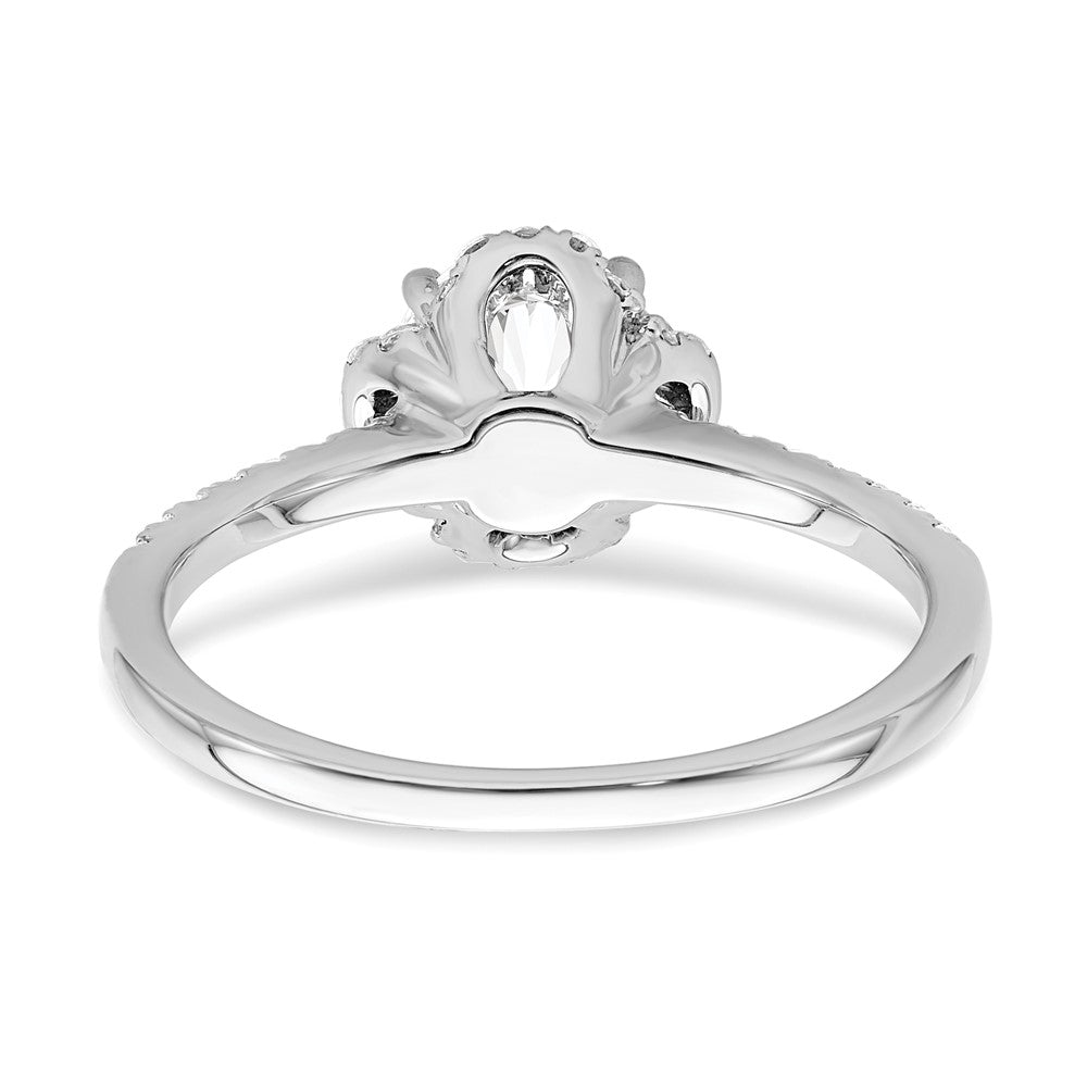 14K Weißgold Verlobungsring mit Laborgezüchteten Diamanten, VS/SI+ G+, Rund, Semi-Mount