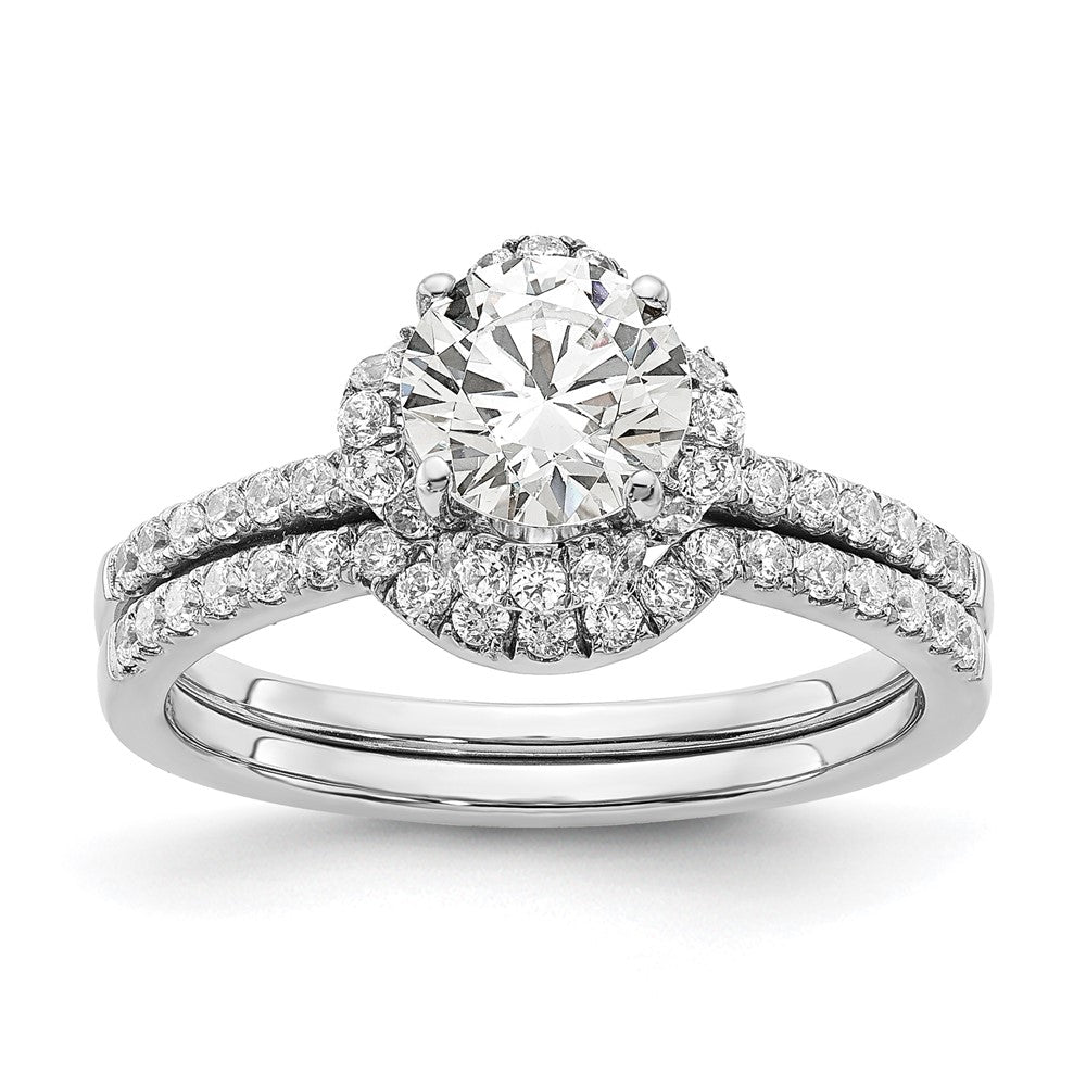 14K Weißgold Verlobungsring mit Laborgezüchteten Diamanten, VS/SI+ G+, Rund, Semi-Mount