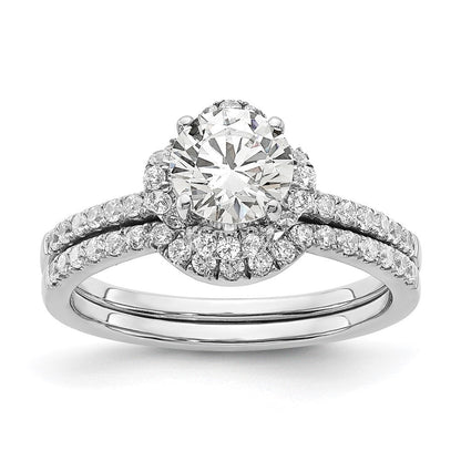 14K Weißgold Verlobungsring mit Laborgezüchteten Diamanten, VS/SI+ G+, Rund, Semi-Mount