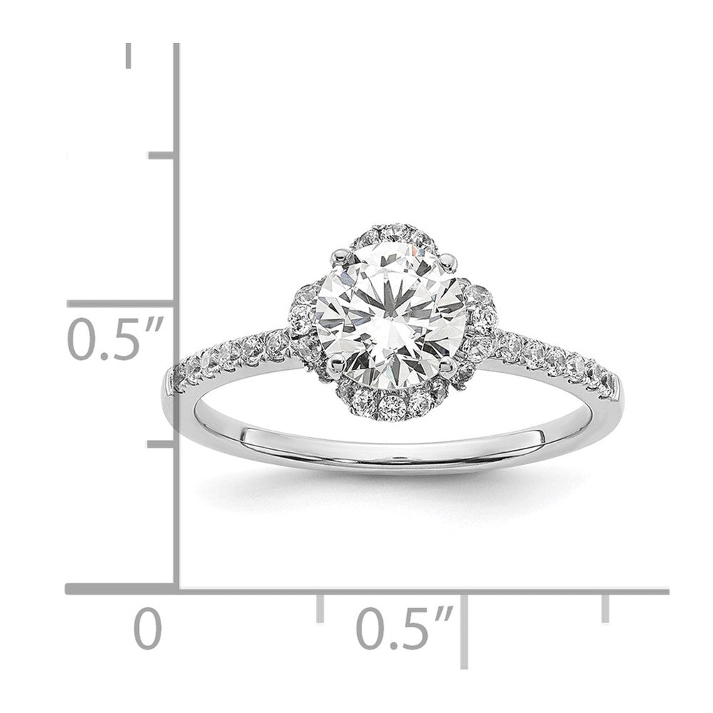 14K Weißgold Verlobungsring mit Laborgezüchteten Diamanten, VS/SI+ G+, Rund, Semi-Mount