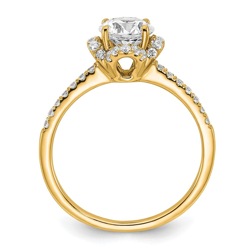 14K Gelbgold Verlobungsring mit rundem, im Labor gezüchtetem Diamant VS/SI+ G+