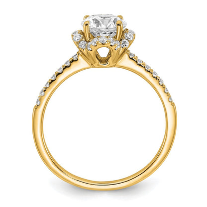 14K Gelbgold Verlobungsring mit rundem, im Labor gezüchtetem Diamant VS/SI+ G+