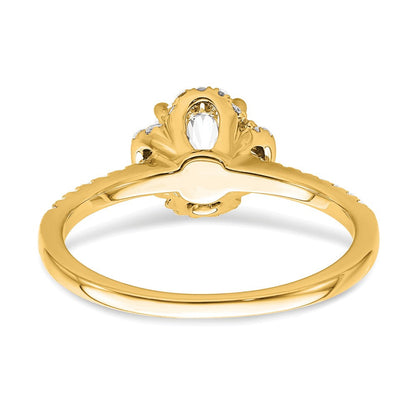 14K Gelbgold Verlobungsring mit rundem, im Labor gezüchtetem Diamant VS/SI+ G+