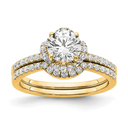 14K Gelbgold Labordiamant VS/SI FGH Rund Verlobungsring