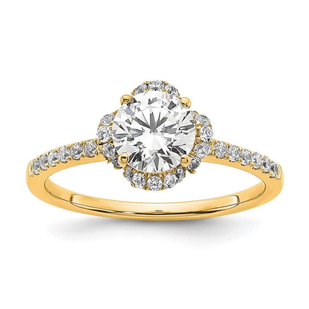 14K Gelbgold Labordiamant VS/SI FGH Rund Verlobungsring