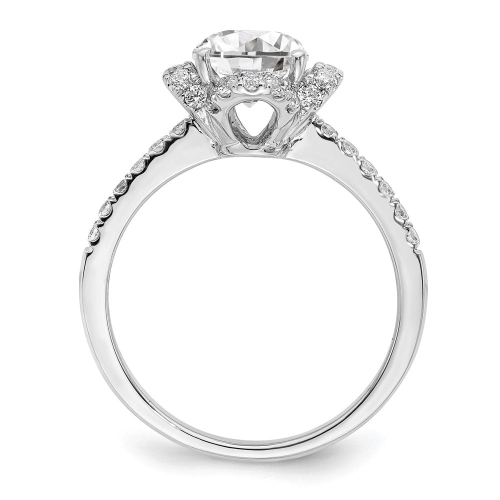 14K Weißgold Verlobungsring mit Labor-gewachsenen Diamanten, rund, VS/SI FGH