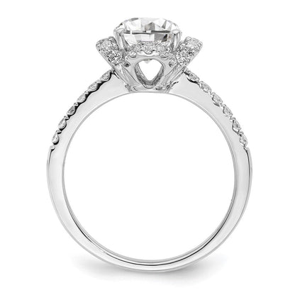 14K Weißgold Verlobungsring mit Labor-gewachsenen Diamanten, rund, VS/SI FGH