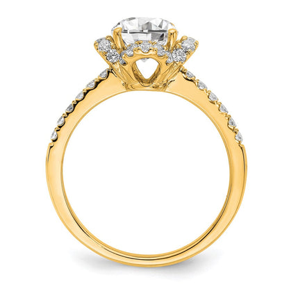 14K Gelbgold Verlobungsring mit rund geschliffenem, im Labor gezüchtetem Diamant VS/SI+ G+
