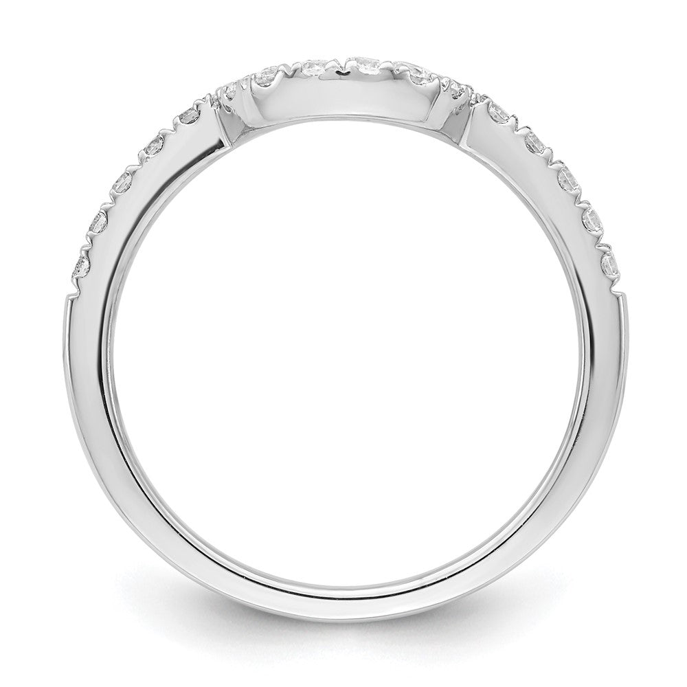 14K Weißgold Ehering mit im Labor gezüchteten Diamanten VS/SI FGH, passend