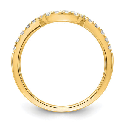14K Gelbgold Ehering mit im Labor gezüchteten Diamanten VS/SI FGH, passend