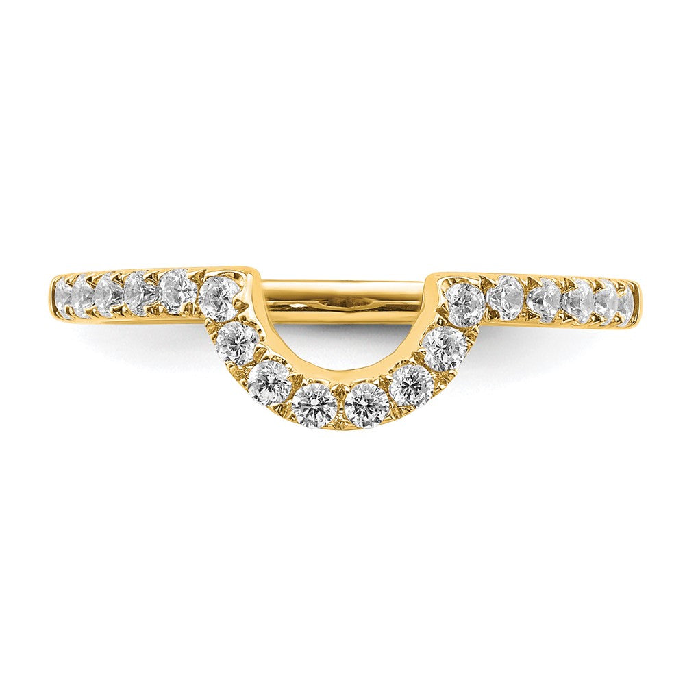 14K Gelbgold Ehering mit im Labor gezüchteten Diamanten VS/SI FGH, passend