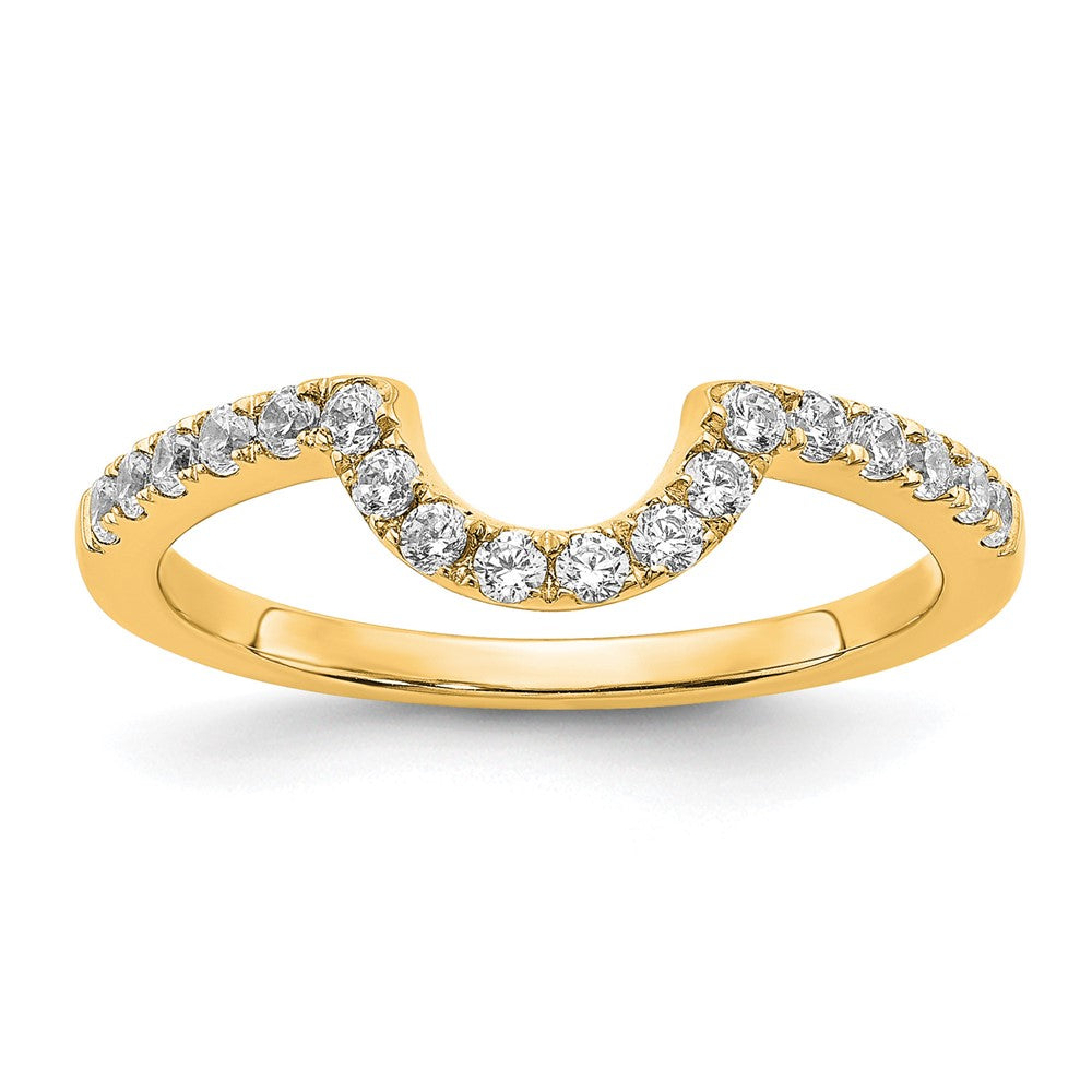 14K Gelbgold Ehering mit im Labor gezüchteten Diamanten VS/SI FGH, passend