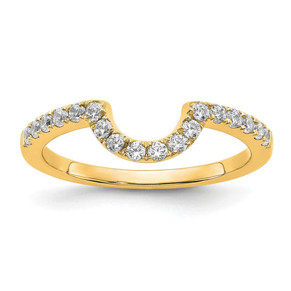 14K Gelbgold Ehering mit im Labor gezüchteten Diamanten VS/SI FGH, passend