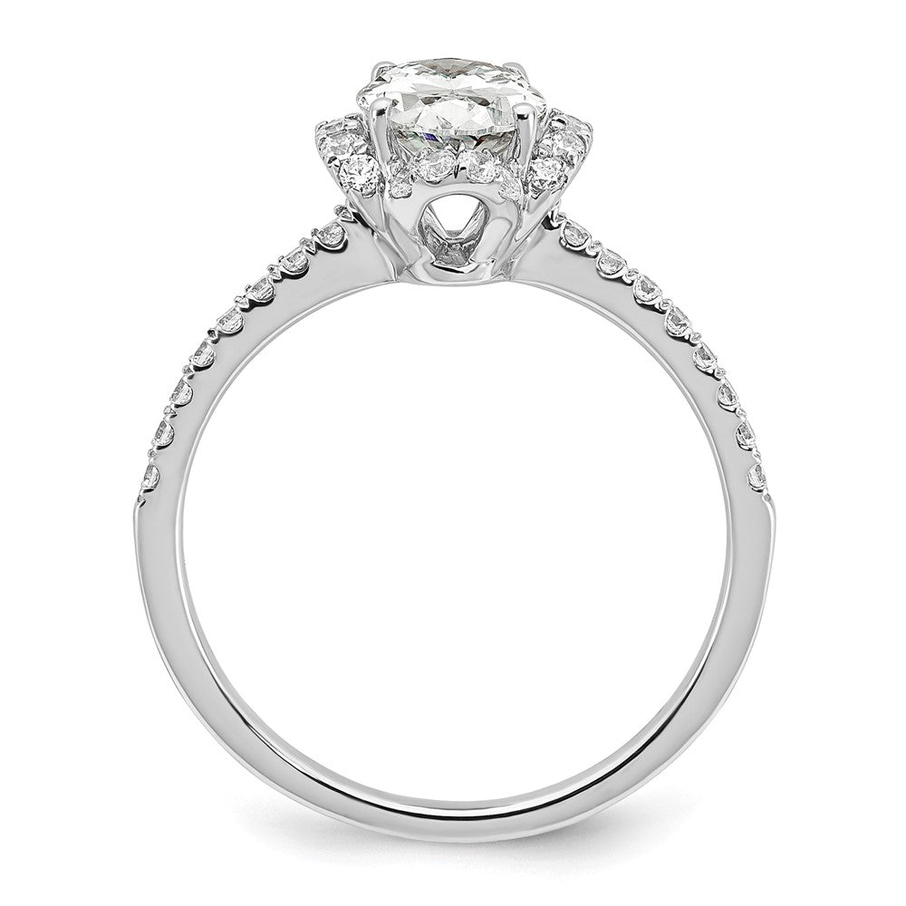 14K Weißgold Verlobungsring mit Labor-gezüchtetem Diamant im Ovalschliff, VS/SI+ G+