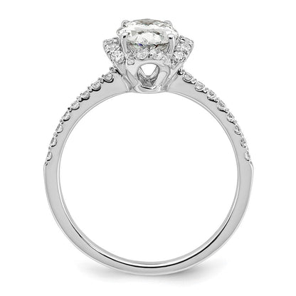 14K Weißgold Verlobungsring mit Labor-gezüchtetem Diamant im Ovalschliff, VS/SI+ G+