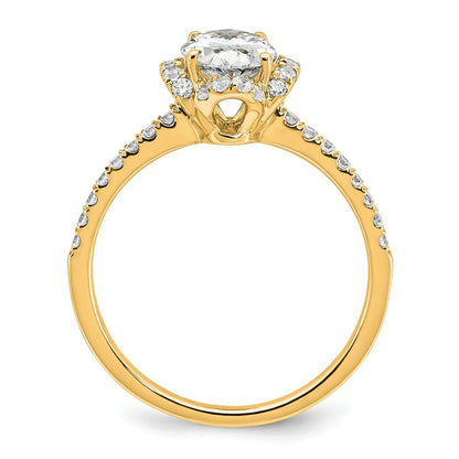 14K Gelbgold Verlobungsring mit zertifiziertem, im Labor gezüchtetem Diamant im Ovalschliff, VS/SI FGH