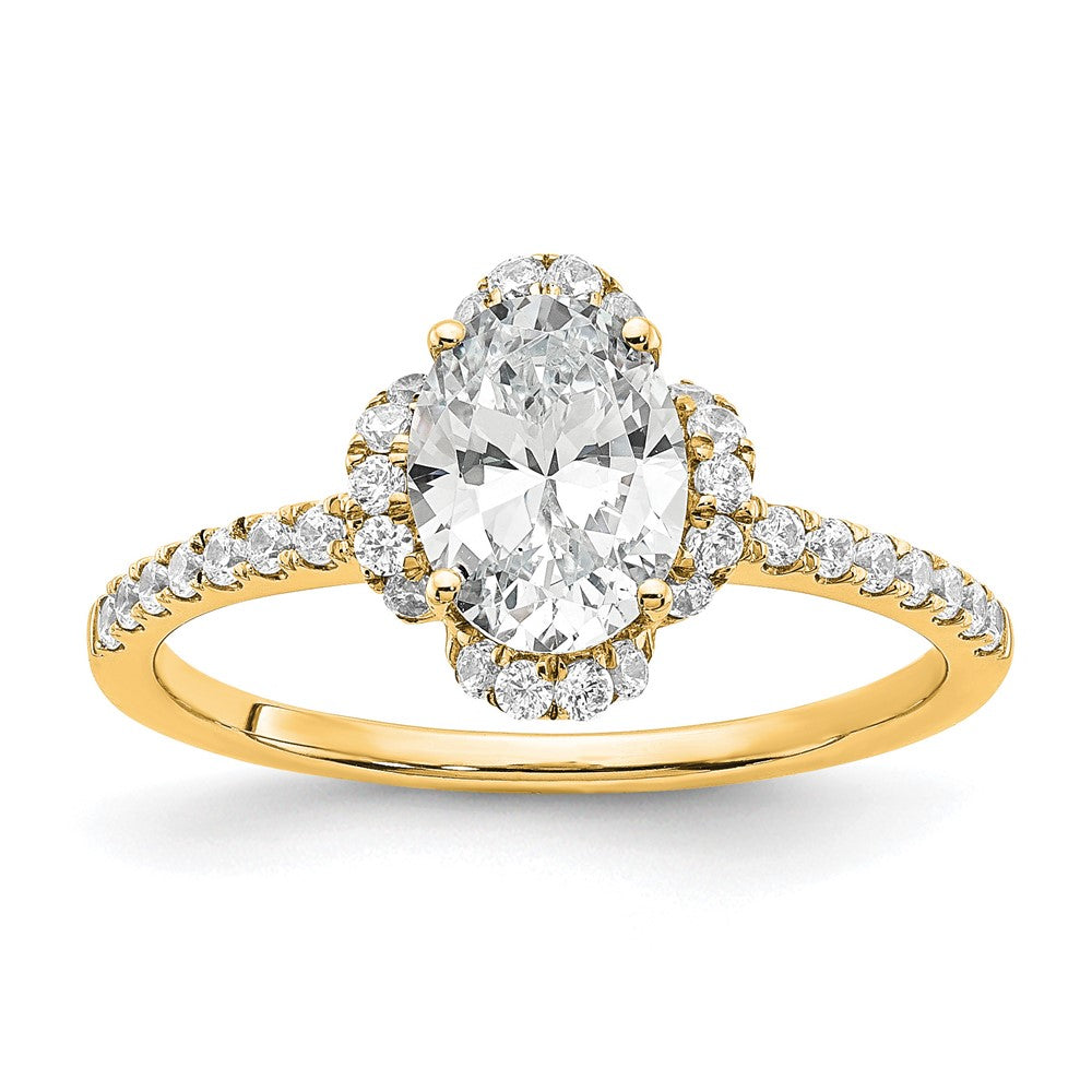 14K Gelbgold Verlobungsring mit ovalem Labor-Diamant, VS/SI FGH
