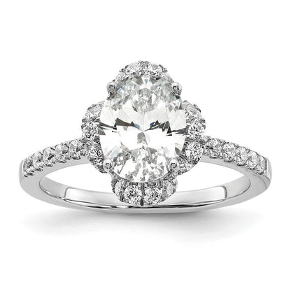 14K Weißgold Verlobungsring mit im Labor gezüchtetem Diamant im Ovalschliff, VS/SI+ G+
