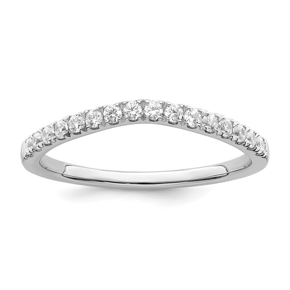 14K Weißgold Ring-Set mit 2 Eheringen mit im Labor gezüchteten Diamanten, VS/SI FGH
