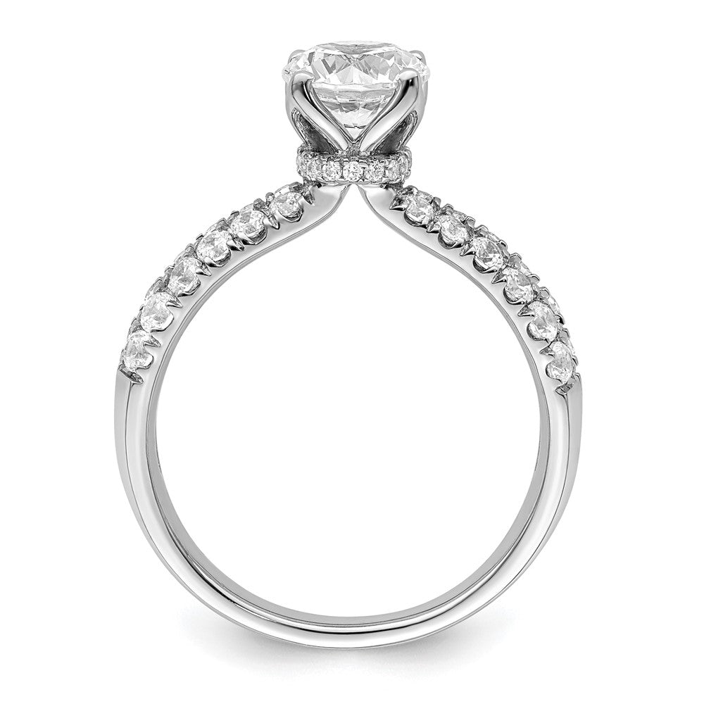 14K Weißgold 0,625 ct. Labor gezüchteter Diamant VS/SI+ G+ 1 ct. Center Rund Verlobungsring