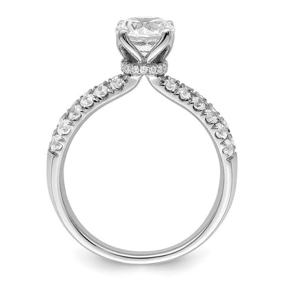 14K Weißgold 0,625 ct. Labor gezüchteter Diamant VS/SI+ G+ 1 ct. Center Rund Verlobungsring