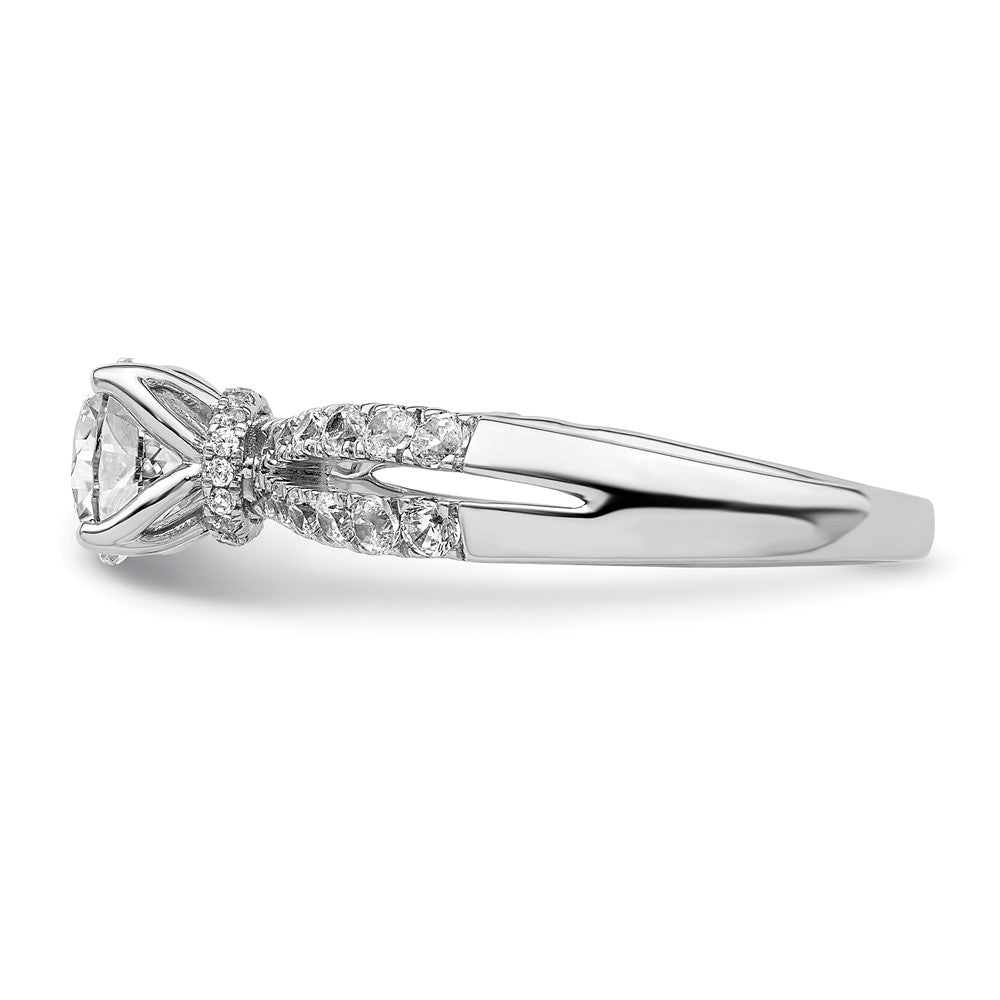 14K Weißgold 0,625 ct. Labor gezüchteter Diamant VS/SI+ G+ 1 ct. Center Rund Verlobungsring