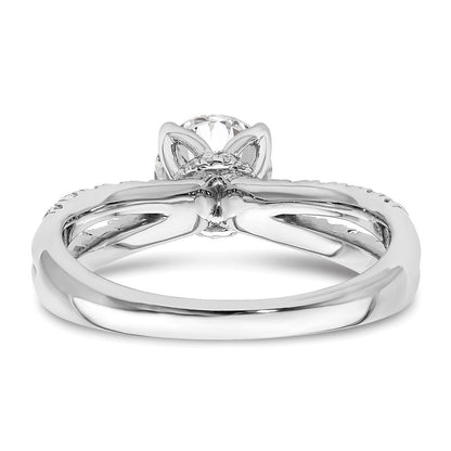 14K Weißgold 0,625 ct. Labor gezüchteter Diamant VS/SI+ G+ 1 ct. Center Rund Verlobungsring