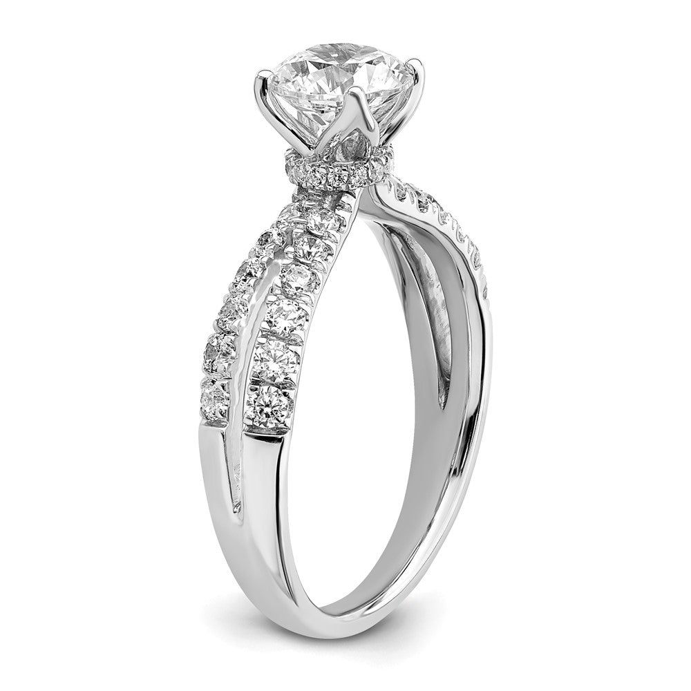 14K Weißgold 0,625 ct. Labor gezüchteter Diamant VS/SI+ G+ 1 ct. Center Rund Verlobungsring