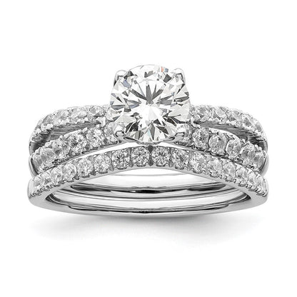 14K Weißgold 0,625 ct. Labor gezüchteter Diamant VS/SI+ G+ 1 ct. Center Rund Verlobungsring