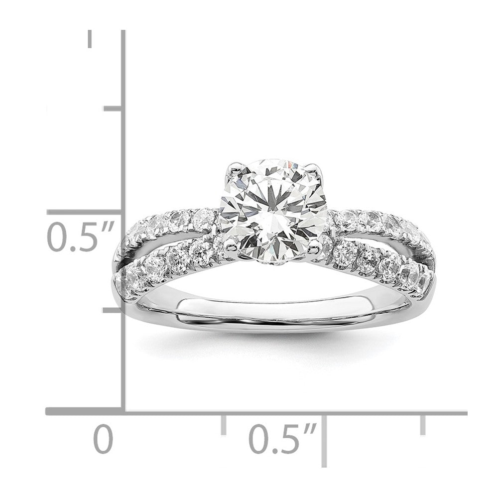14K Weißgold 0,625 ct. Labor gezüchteter Diamant VS/SI+ G+ 1 ct. Center Rund Verlobungsring